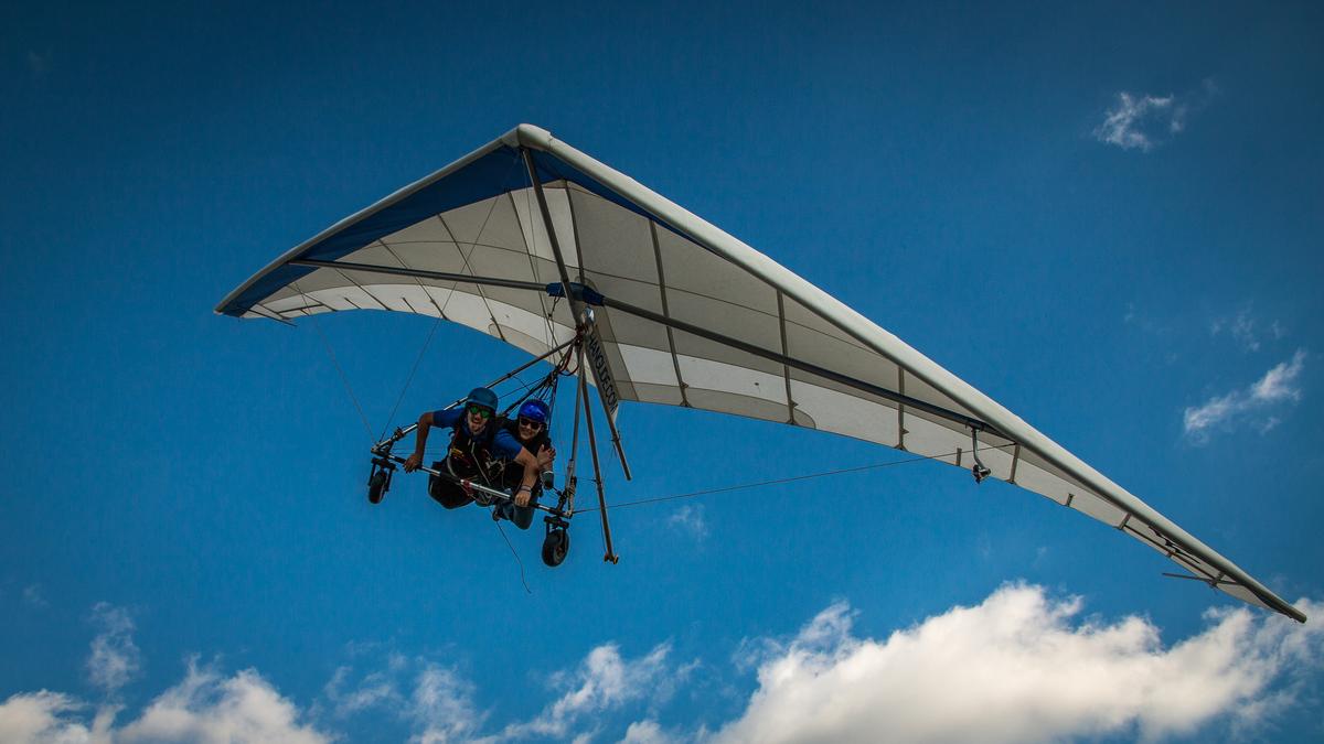 Floating Over Vistas in a Hang Glider