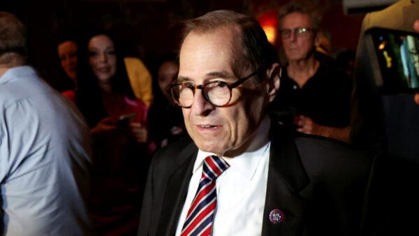 Rep. Jerry Nadler (D-N.Y.) attends an election-night gathering at Arte Cafe in New York on Aug. 23, 2022. (Spencer Platt/Getty Images)