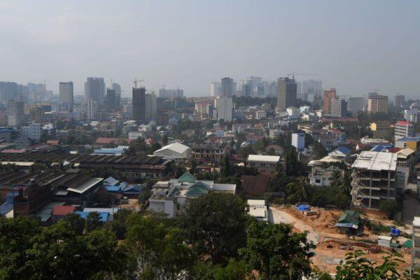 A general view shows residential and commercial buildings in the Cambodian port city of Sihanoukville on Feb. 20, 2020. (Tang Chhin Sothy/AFP via Getty Images)