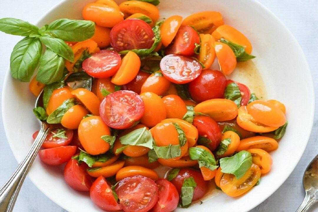 Cherry Tomatoes and Basil Salad