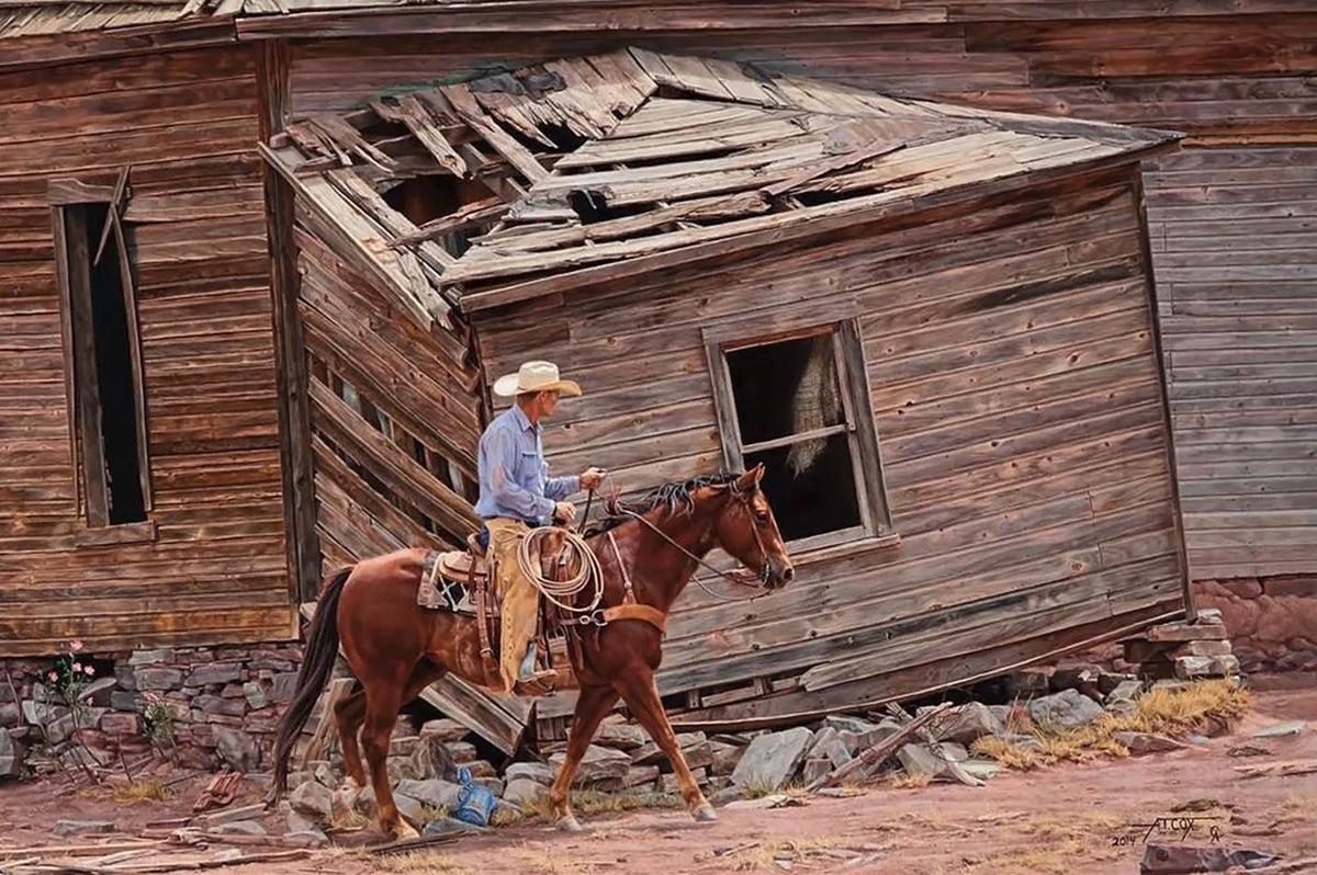 "If These Walls Could Talk" by Tim Cox, oil on masonite painting. (Courtesy of <a href="https://www.instagram.com/timcoxfineart/">Tim Cox Fine Art</a>)
