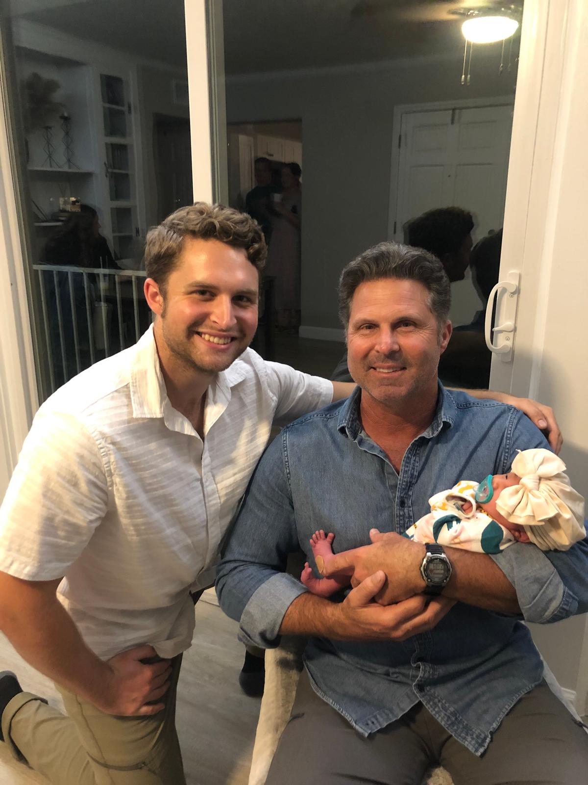 Michael Jr. and Michael Sr. with Monroe. (Courtesy of <a href="https://www.instagram.com/mtoddhaworth/">Michael Todd Haworth</a>)