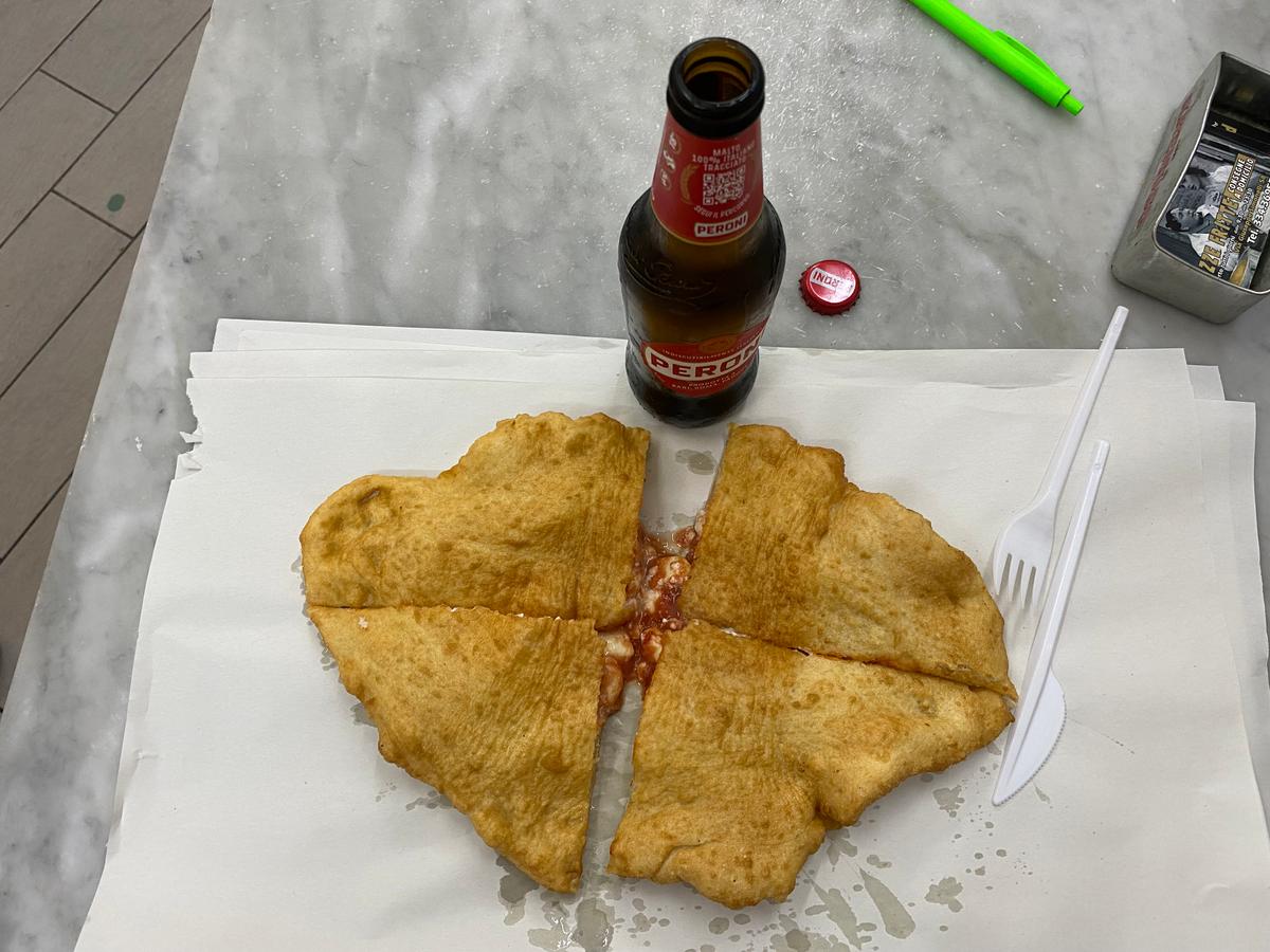 The pizza fritta at Pizza Fritta da Gennaro. (Tim Johnson)