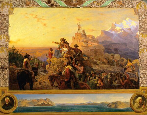 Painting study for “Westward the Course of Empire Takes Its Way” by Emanuel Leutze, 1861. Oil on canvas. Smithsonian American Art Museum, Washington, D.C. (Public domain)
