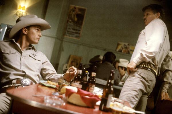 Buddy Deeds (Matthew McConaughey, L) and Charlie Wade (Kris Kristofferson), in “Lone Star.” (Sony Pictures Classics)