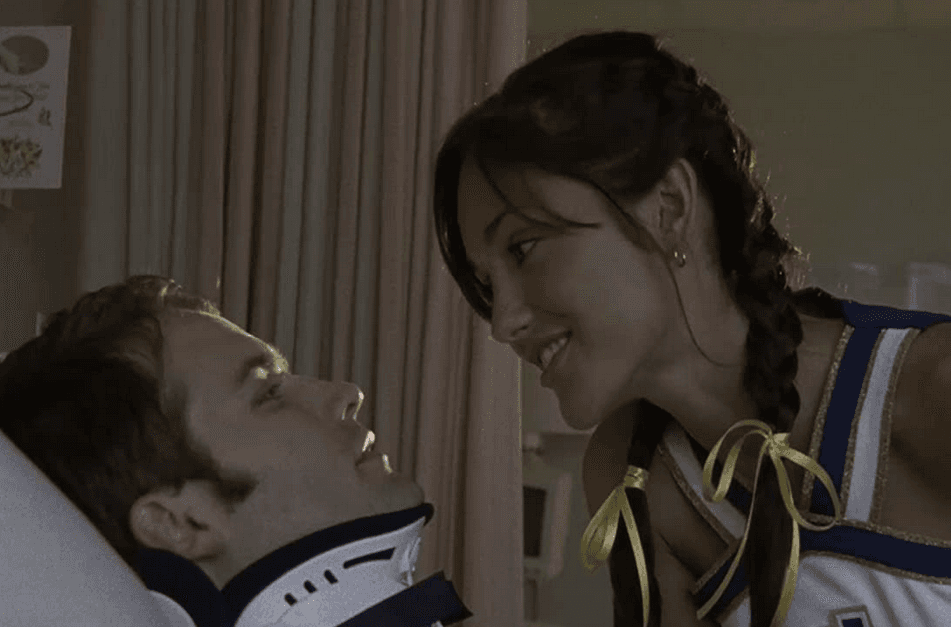 Former Panther quarterback Jason Street (Scott Porter) and cheerleader girlfriend Lyla Garrity (Minka Kelly) strive to come to terms with his paralysis, in the first season of "Friday Night Lights." (Universal Television)