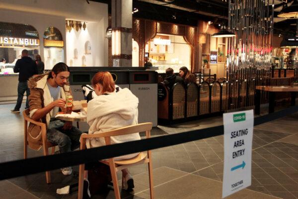 Customers are seen in the food court area of Broadway Shopping Centre in Sydney, Australia, on Aug. 6, 2020. (Lisa Maree Williams/Getty Images)