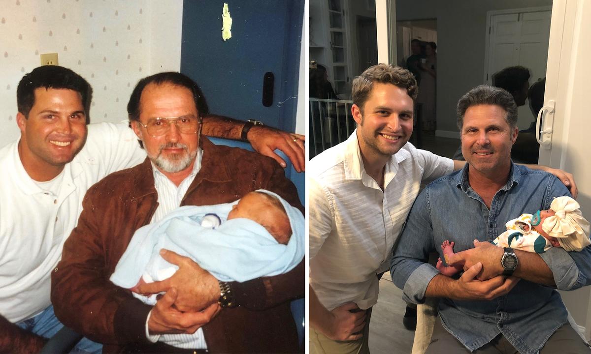 Firefighter Re-creates 23-Year-Old ‘Three Generations’ Family Photo to Welcome His Baby Girl