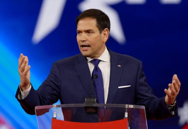Sen. Marco Rubio (R-Fla.) speaks during the Conservative Political Action Conference at The Rosen Shingle Creek in Orlando, Fla., on Feb. 25, 2022. (Joe Raedle/Getty Images)