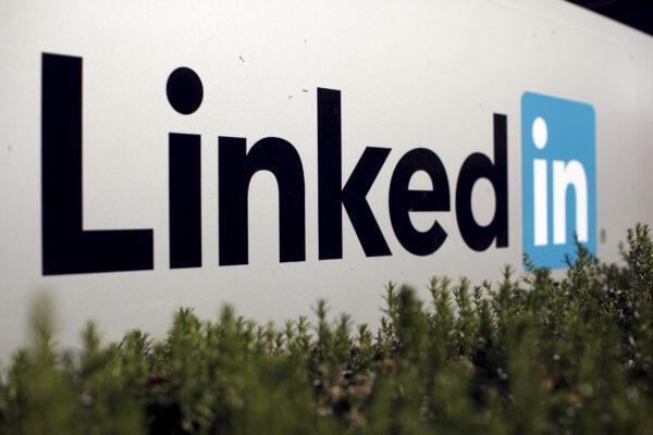 The logo for LinkedIn, a social networking website for people in professional occupations, is shown in Mountain View, Calif., on Feb. 6, 2013. (Robert Galbraith/REUTERS/File Photo)