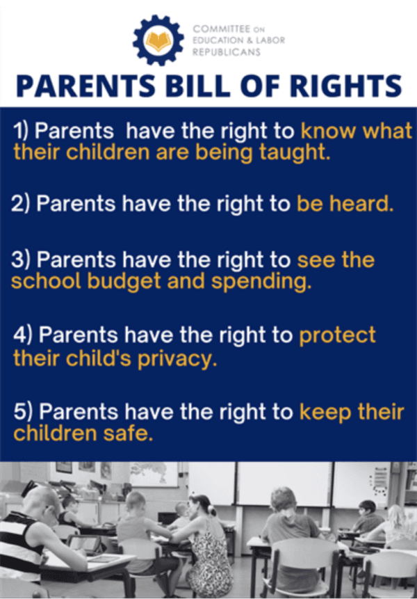 A screenshot from Rep. Kevin McCarthy's (R-Calif.) website shows the proposed Parents Bill of Rights. (Rep. Kevin McCarthy).
