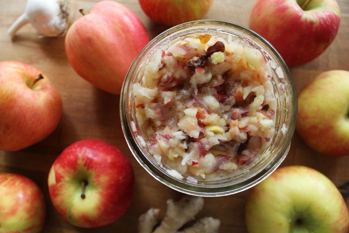 Sweet, savory, tangy fermented apple chutney will be ready for dolloping or spreading in just a couple of days. (Stephanie Thurow)