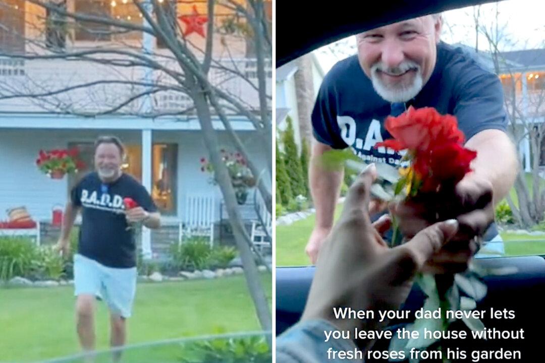 VIDEO: Doting Dad Never Lets His Daughter Leave Without a Fresh Rose From His Garden