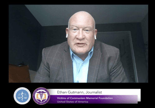 Investigative journalist Ethan Gutmann at the Nurses Summit on Combatting and Preventing Forced Organ Harvesting on Nov. 1, 2022. (Courtesy of DAFOH)