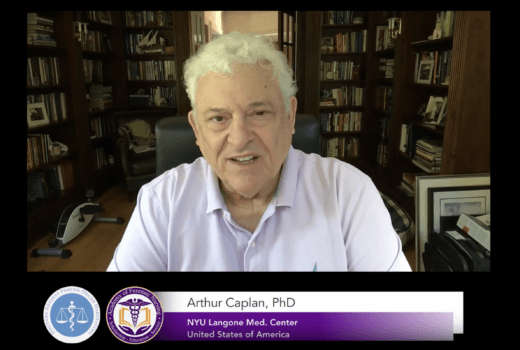 Head of the Division of Medical Ethics at NYU Arthur Caplan speaks at the Nurses Summit on Combatting and Preventing Forced Organ Harvesting on Nov. 1, 2022. (Courtesy of DAFOH)