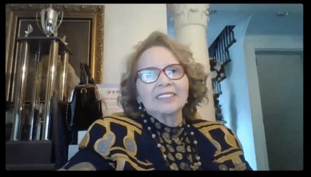 Rose Constantino from the University of Pittsburgh School of Nursing speaks at the Nurses Summit on Combatting and Preventing Forced Organ Harvesting on Nov. 1, 2022. (Courtesy of DAFOH)