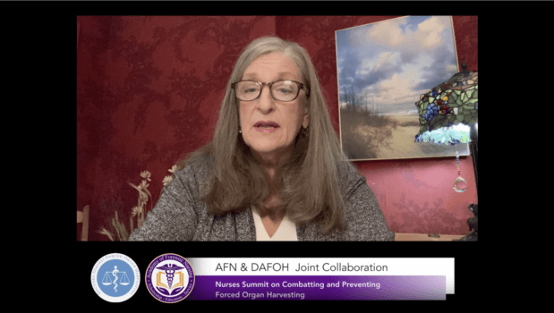 Deborah Collins-Perrica, director of nursing affairs at DAFOH and host of the Nurses Summit on Combatting and Preventing Forced Organ Harvesting, on Nov. 1, 2022. (Courtesy of DAFOH)