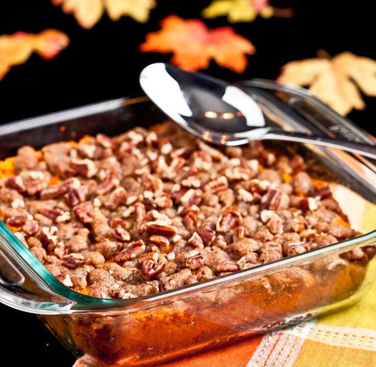 Sweet Potato Casserole with Pecan Topping