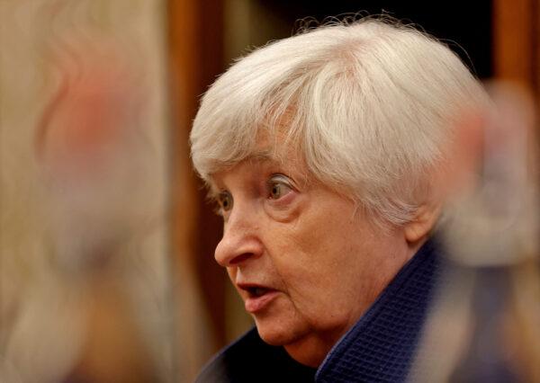 U.S. Treasury Secretary Janet Yellen speaks during her interview with Reuters in New Delhi on Nov. 11, 2022. (Altaf Hussain/Reuters)