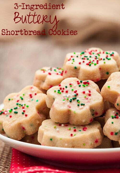 3-Ingredient Buttery Shortbread Cookies
