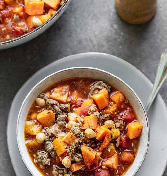 Autumn Butternut Squash and Sweet Potato Soup