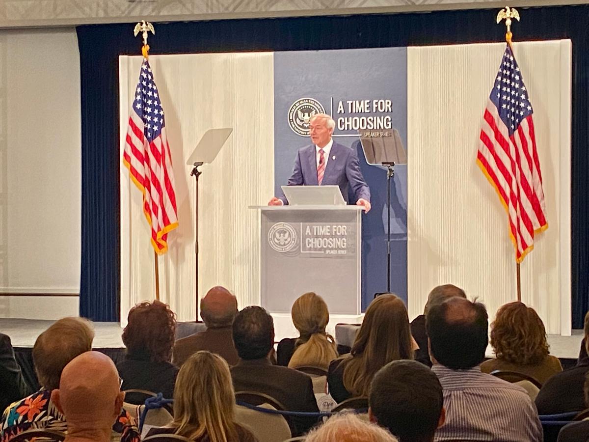 Arkansas Gov. Hutchinson Makes Case for Traditional Conservatism