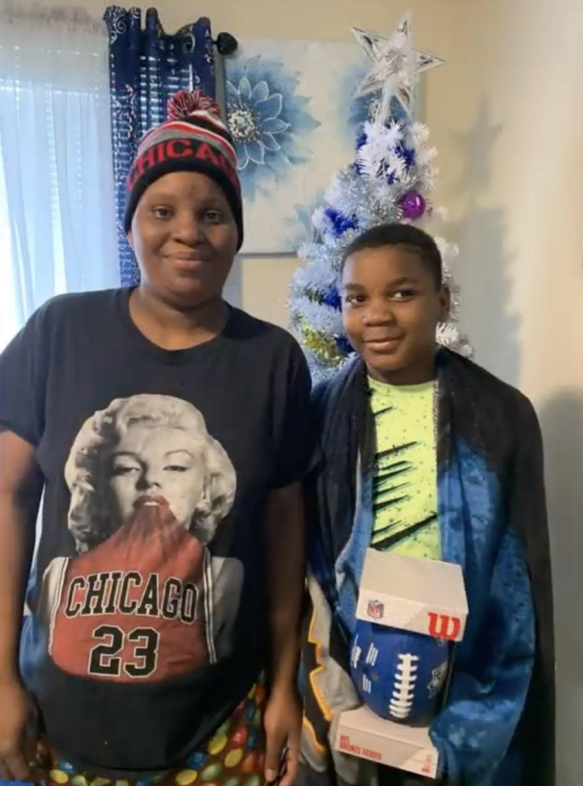 Tyshon with his mother, Mary Wilkins. (Courtesy of Aurora Illinois Police Department)