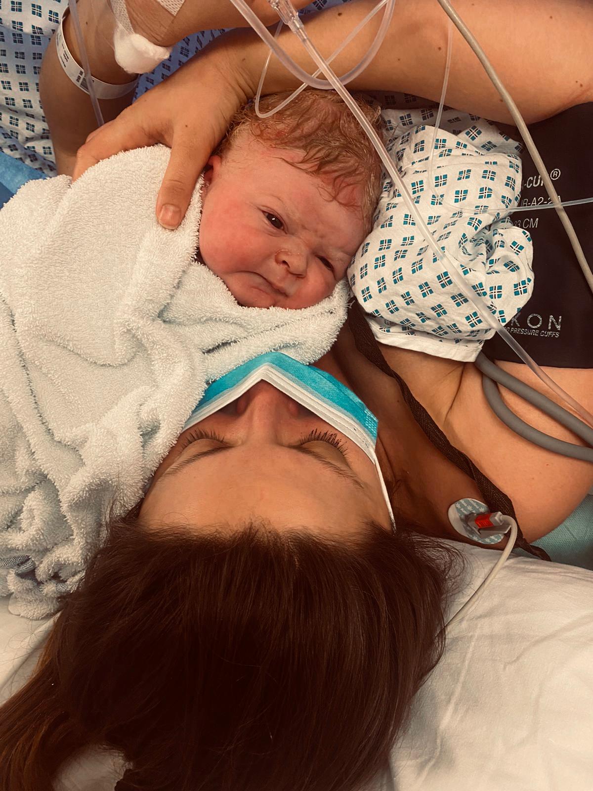 Newborn David with his mom. (Courtesy of <a href="https://www.instagram.com/tetiana_doronina/">Tatiana Doronina</a>)