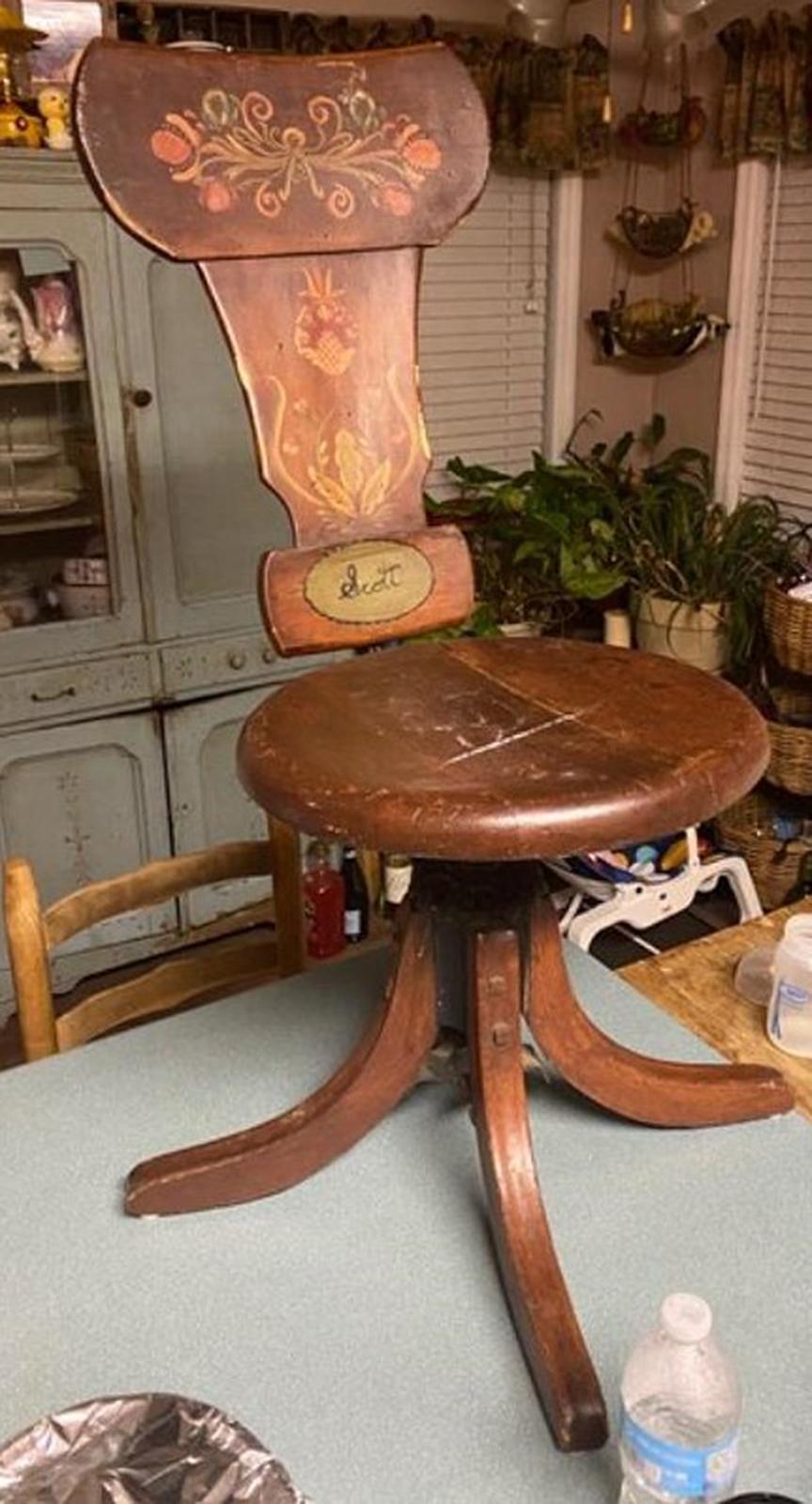 Charming Chair Likely Started as Organ Stool, Hall Chair