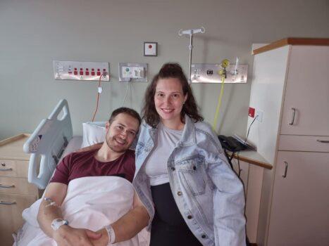A supplied undated image obtained on Dec. 14, 2022 shows Constable Randall Kirk after undergoing surgery to remove shrapnel and repair injuries sustained during the incident in Wiembilla, Queensland. (AAP Image/Supplied by the Queensland Police Union)