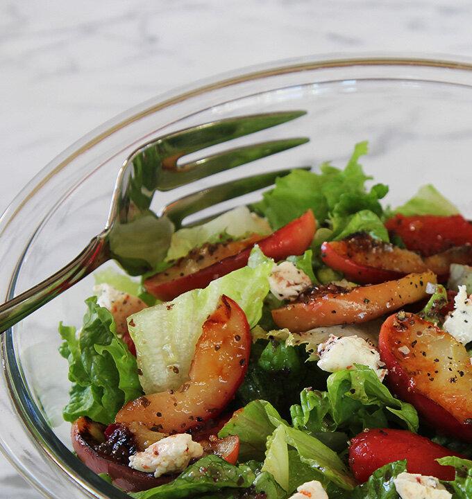 Seared Apple and Cherry Tomato Salad with Goat Cheese