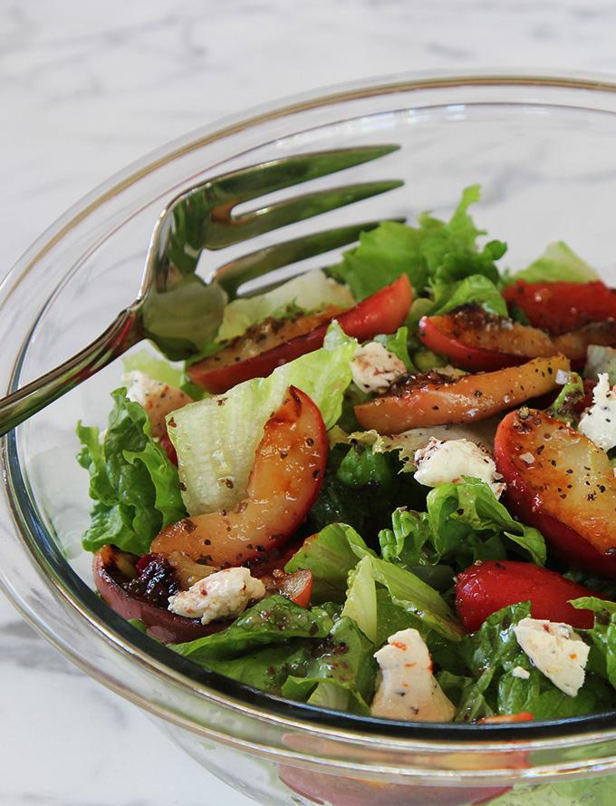 Seared Apple and Cherry Tomato Salad with Goat Cheese