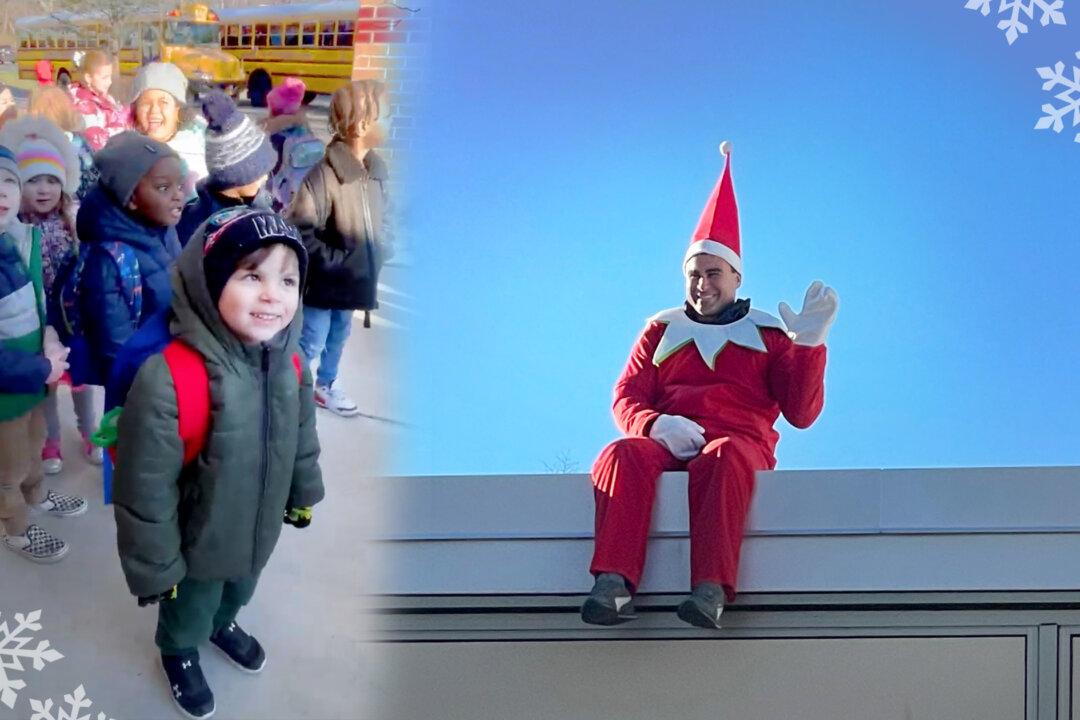 Principal Plays ‘Elf on the Shelf’ at School by Sitting on Roof to Surprise His Students, Inspire Christmas Wonder