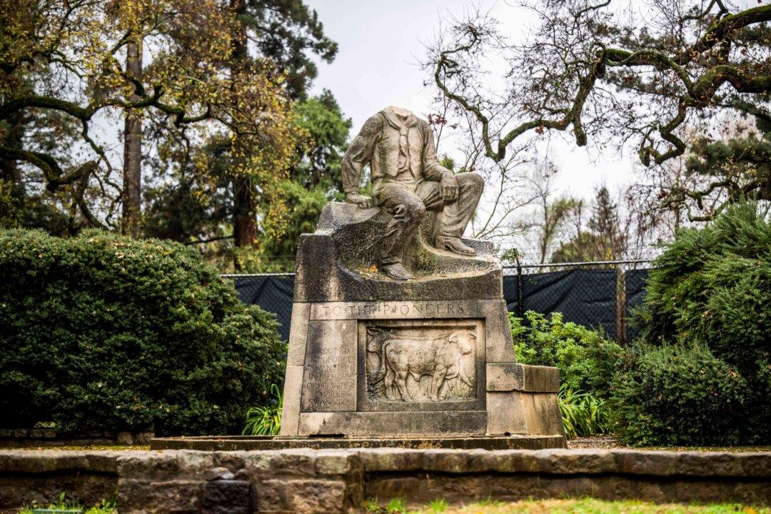 Northern California Statue of Meat-Packing Magnate Beheaded
