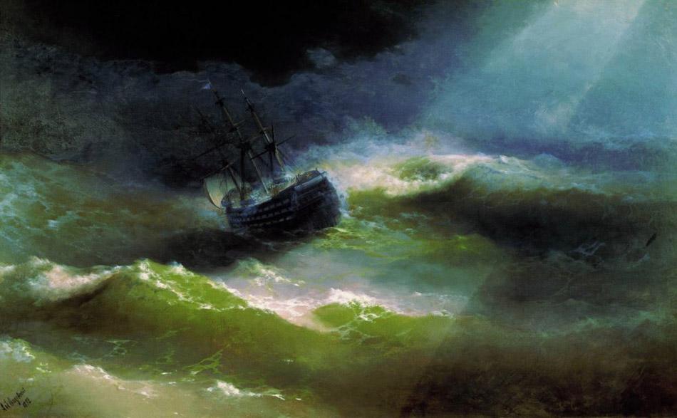 "Constantinovich Maria in Storm 1892" (1892). (<a href="https://commons.wikimedia.org/wiki/File:Aivasovsky_Ivan_Constantinovich_maria_in_storm_1892_IBI.jpg">Public Domain</a>)
