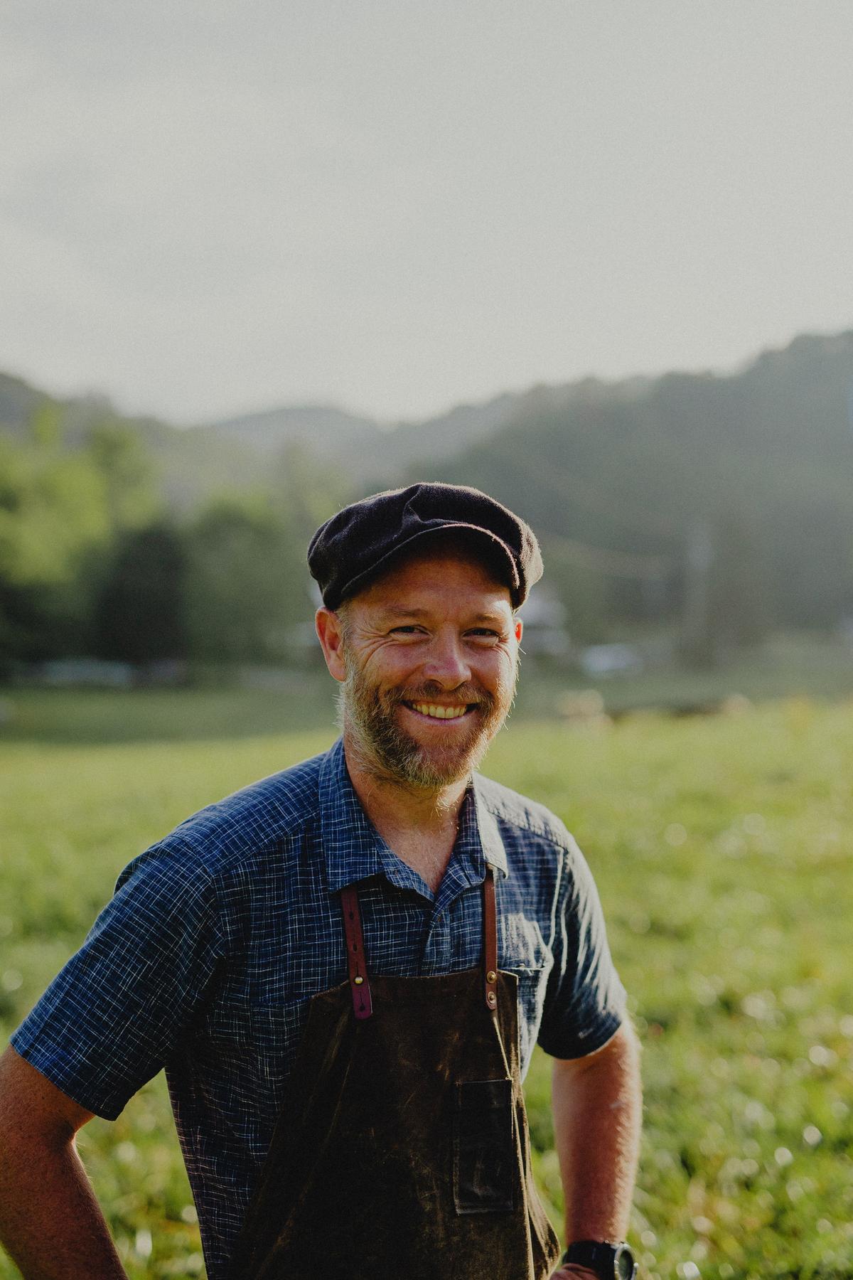 Justin Rhodes on his homestead. (Benjamin Roberts)