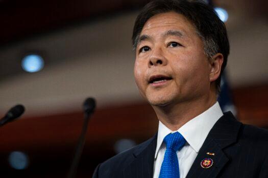 Rep. Ted W. Lieu (D-Calif.) Vice Chair of the House Democratic Caucus, speaks during a press conference with incoming House Democratic Leadership at the Capitol in Washington on Dec. 13, 2022. (Nathan Howard/Getty Images)