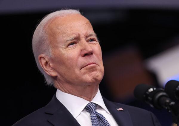 President Joe Biden delivers remarks in Washington on Jan. 12, 2023. (Kevin Dietsch/Getty Images)