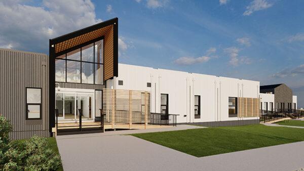Artist rendering of the new Red Deer Recovery Community scheduled to open for its first residents to recover from addiction in 2023. (Courtesy of Alberta Government)