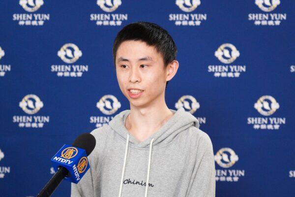 Mr. Mao, a Chinese IT engineer in Japan, attends Shen Yun Performing Arts at the Kawaguchi Comprehensive Cultural Center Lilia in Kawaguchi, Japan, on Jan. 19, 2023. (Annie Gong/The Epoch Times)