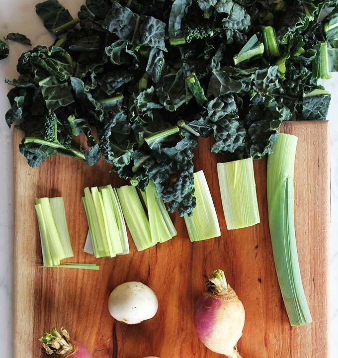 Braised Baby Turnips & Greens