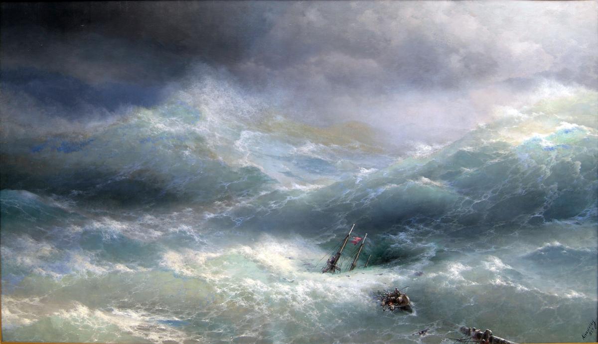 "Wave" by Ivan Aivazovsky (1889). (<a href="https://commons.wikimedia.org/wiki/File:%D0%90%D0%B9%D0%B2%D0%B0%D0%B7%D0%BE%D0%B2%D1%81%D0%BA%D0%B8%D0%B9_%D0%98.%D0%9A._%D0%92%D0%BE%D0%BB%D0%BD%D0%B0.jpg">Public Domain</a>)