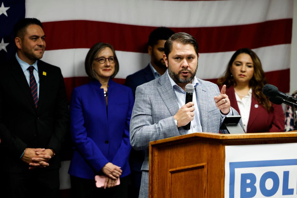 Rep. Ruben Gallego (D-Ariz.) in Washington on Nov. 18, 2022. (Anna Moneymaker/Getty Images)