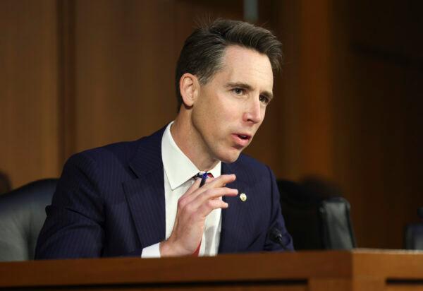 Sen. Josh Hawley (R-Mo.) at a hearing on Capitol Hill on Sept. 13, 2022. (Kevin Dietsch/Getty Images)
