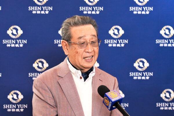 Mr. Baba Hisao, the president of Lions Clubs International Tokyo, attends Shen Yun Performing Arts at the Shinjuku Bunka Center in Tokyo, Japan, on Jan. 25, 2023. (Lu Yong/The Epoch Times)