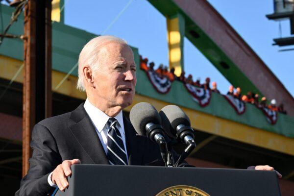 President Joe Biden delivers remarks at the Baltimore and Potomac Tunnel North Portal in Baltimore on Jan. 30, 2023. (Mandel Ngan/AFP via Getty Images)