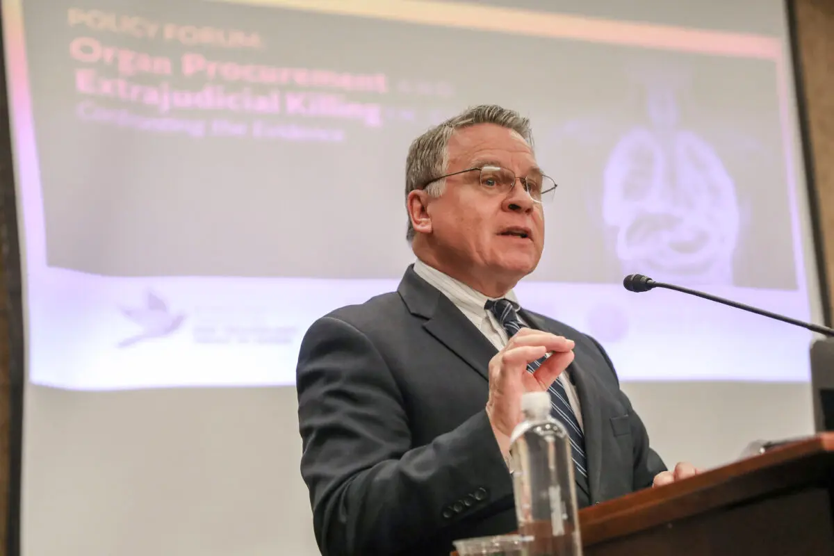 Rep. Chris Smith (R-N.J.) at the Policy Forum on Organ Procurement and Extrajudicial Execution in China on Capitol Hill on March 10, 2020. (Samira Bouaou/The Epoch Times)