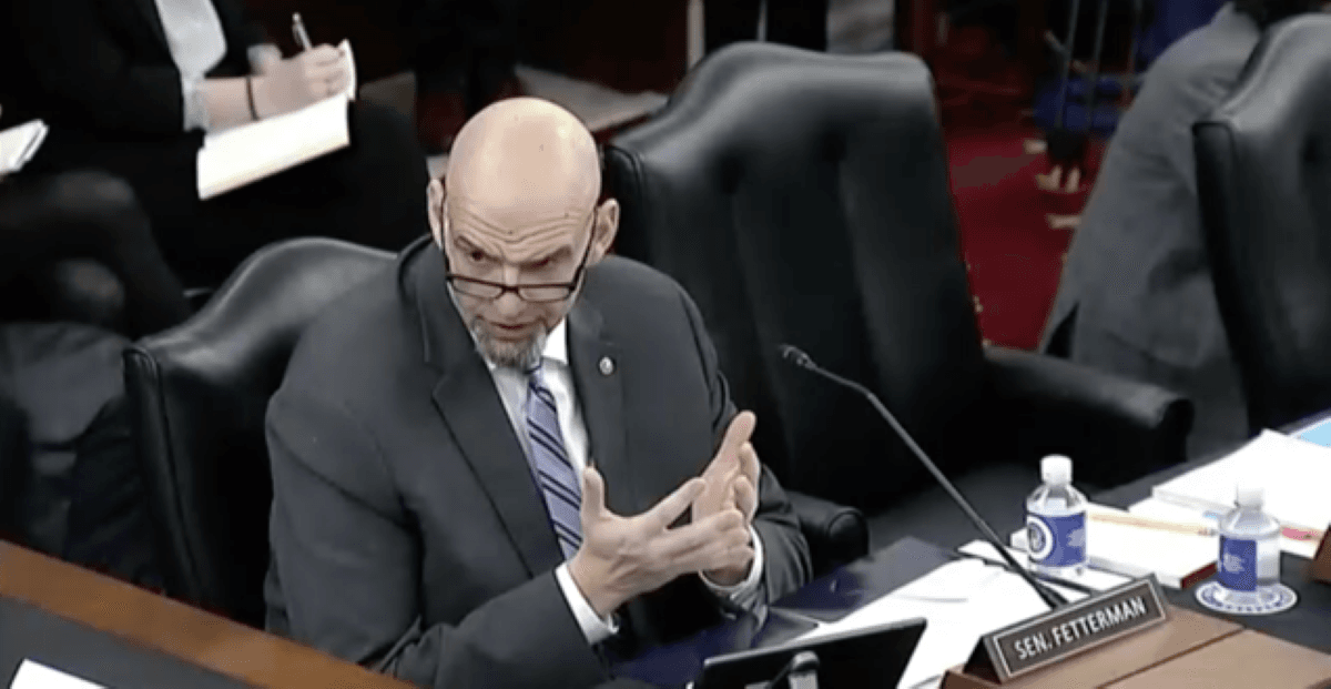 Sen. John Fetterman (D-Pa.) attends his first Senate hearing in the Committee on Agriculture, Nutrition, and Forestry, in Washington, on Feb. 1, 2023. (Office of John Fetterman)