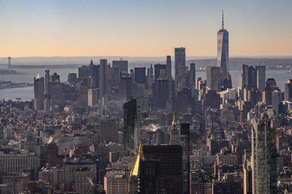 A view of the Manhattan skyline from the viewing deck at One Vanderbilt in New York City on Jan. 16, 2023. (Ed Jones/AFP via Getty Images)