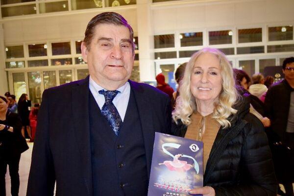 Philip and Annie Brown at the Shen Yun Performing Arts performance at George S. and Dolores Doré Eccles Theater, on Feb. 21, 2023. (Lily Yu/The Epoch Times)